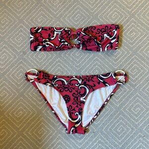 Milly size large bikini pink and white and blue